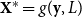 bold upper X Superscript asterisk Baseline equals g left parenthesis bold y comma upper L right parenthesis