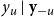 y Subscript u Baseline vertical bar bold y Subscript negative u Baseline