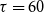 tau equals 60