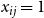 x Subscript i j Baseline equals 1