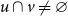 u intersection v not equals empty set