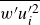 ModifyingAbove w prime u Subscript i Superscript prime 2 With bar