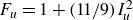 upper F Subscript u Baseline equals 1 plus left parenthesis 11 divided by 9 right parenthesis upper I Subscript u Superscript 2