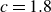 c equals 1.8