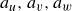 a Subscript u Baseline comma a Subscript v Baseline comma a Subscript w Baseline