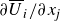 partial differential upper U overbar Subscript i divided by partial differential x Subscript j