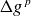 normal upper Delta g Superscript p