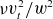 nu v Subscript t Superscript 2 divided by w squared