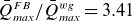 upper Q overbar Subscript italic max Superscript upper F upper B Baseline divided by upper Q overbar Subscript italic max Superscript w g Baseline equals 3.41