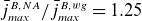 j overbar Subscript italic max Superscript upper B comma upper N upper A Baseline divided by j overbar Subscript italic max Superscript upper B comma w g Baseline equals 1.25
