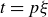 t equals p xi