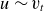 u tilde v Subscript t