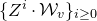 left brace upper Z Superscript i Baseline dot script upper W Subscript v Baseline right brace Subscript i greater than or equals 0