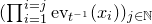 left parenthesis product Underscript i equals 1 Overscript i equals j Endscripts ev Subscript t Sub Superscript negative 1 Subscript Baseline left parenthesis x Subscript i Baseline right parenthesis right parenthesis Subscript j element of double struck upper N