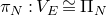 pi Subscript upper N Baseline colon upper V Subscript upper E Baseline approximately equals normal upper Pi Subscript upper N Baseline
