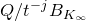 upper Q divided by t Superscript negative j Baseline upper B Subscript upper K Sub Subscript normal infinity