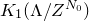 upper K 1 left parenthesis normal upper Lamda divided by upper Z Superscript upper N 0 Baseline right parenthesis