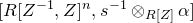 left bracket upper R left bracket upper Z Superscript negative 1 Baseline comma upper Z right bracket Superscript n Baseline comma s Superscript negative 1 Baseline circled times Subscript upper R left bracket upper Z right bracket Baseline alpha right bracket