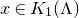 x element of upper K 1 left parenthesis normal upper Lamda right parenthesis
