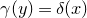 gamma left parenthesis y right parenthesis equals delta left parenthesis x right parenthesis