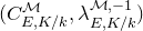 left parenthesis upper C Subscript upper E comma upper K divided by k Superscript script upper M Baseline comma lamda Subscript upper E comma upper K divided by k Superscript script upper M comma negative 1 Baseline right parenthesis