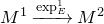 upper M Superscript 1 Baseline right arrow Overscript normal e normal x normal p Subscript upper E Superscript 1 Baseline Endscripts upper M squared