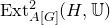 Ext Subscript upper A left bracket upper G right bracket Superscript 2 Baseline left parenthesis upper H comma double struck upper U right parenthesis