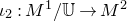 iota 2 colon upper M Superscript 1 Baseline divided by double struck upper U right arrow upper M squared