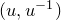 left parenthesis u comma u Superscript negative 1 Baseline right parenthesis