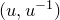 left parenthesis u comma u Superscript negative 1 Baseline right parenthesis