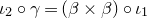 iota 2 ring gamma equals left parenthesis beta times beta right parenthesis ring iota 1