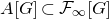 upper A left bracket upper G right bracket subset of script upper F Subscript normal infinity Baseline left bracket upper G right bracket