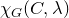 chi Subscript upper G Baseline left parenthesis upper C comma lamda right parenthesis