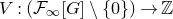 upper V colon left parenthesis script upper F Subscript normal infinity Baseline left bracket upper G right bracket minus StartSet 0 EndSet right parenthesis right arrow double struck upper Z