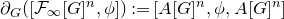 partial differential Subscript upper G Baseline left parenthesis left bracket script upper F Subscript normal infinity Baseline left bracket upper G right bracket Superscript n Baseline comma phi right bracket right parenthesis colon equals left bracket upper A left bracket upper G right bracket Superscript n Baseline comma phi comma upper A left bracket upper G right bracket Superscript n Baseline right bracket