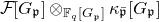script upper F left bracket upper G Subscript German p Baseline right bracket circled times Subscript double struck upper F Sub Subscript q Subscript left bracket upper G Sub Subscript German p Subscript right bracket Baseline kappa Subscript German p overbar Baseline left bracket upper G Subscript German p Baseline right bracket