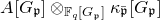 upper A left bracket upper G Subscript German p Baseline right bracket circled times Subscript double struck upper F Sub Subscript q Subscript left bracket upper G Sub Subscript German p Subscript right bracket Baseline kappa Subscript German p overbar Baseline left bracket upper G Subscript German p Baseline right bracket