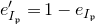 e prime Subscript upper I Sub Subscript German p Baseline equals 1 minus e Subscript upper I Sub Subscript German p