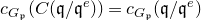 c Subscript upper G Sub Subscript German p Baseline left parenthesis upper C left parenthesis German q divided by German q Superscript e Baseline right parenthesis right parenthesis equals c Subscript upper G Sub Subscript German p Baseline left parenthesis German q divided by German q Superscript e Baseline right parenthesis