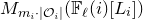 upper M Subscript m Sub Subscript i Subscript dot StartAbsoluteValue script upper O Sub Subscript i Subscript EndAbsoluteValue Baseline left parenthesis double struck upper F Subscript script l Baseline left parenthesis i right parenthesis left bracket upper L Subscript i Baseline right bracket right parenthesis