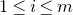 1 less than or equals i less than or equals m