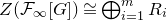 upper Z left parenthesis script upper F Subscript normal infinity Baseline left bracket upper G right bracket right parenthesis approximately equals circled plus Underscript i equals 1 Overscript m Endscripts upper R Subscript i