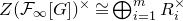 upper Z left parenthesis script upper F Subscript normal infinity Baseline left bracket upper G right bracket right parenthesis Superscript times Baseline approximately equals circled plus Underscript i equals 1 Overscript m Endscripts upper R Subscript i Superscript times