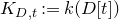 upper K Subscript upper D comma t Baseline colon equals k left parenthesis upper D left bracket t right bracket right parenthesis