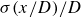 sigma left parenthesis x divided by upper D right parenthesis divided by upper D