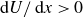 normal d upper U divided by normal d x greater than 0