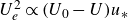 upper U Subscript e Superscript 2 Baseline proportional to left parenthesis upper U 0 minus upper U right parenthesis u Subscript asterisk
