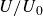 upper U divided by upper U 0