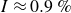 upper I almost equals 0.9 percent sign