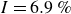 upper I equals 6.9 percent sign
